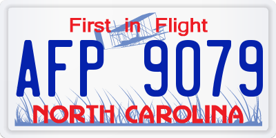 NC license plate AFP9079