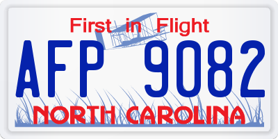 NC license plate AFP9082