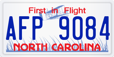 NC license plate AFP9084