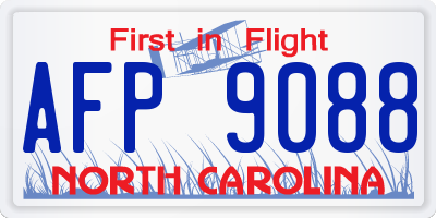 NC license plate AFP9088