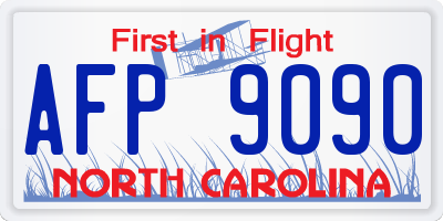 NC license plate AFP9090