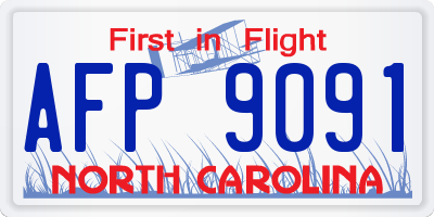 NC license plate AFP9091