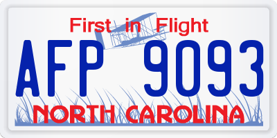 NC license plate AFP9093