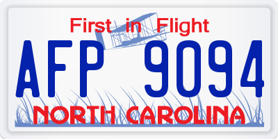 NC license plate AFP9094