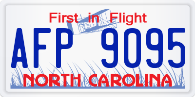 NC license plate AFP9095