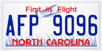 NC license plate AFP9096