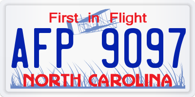 NC license plate AFP9097