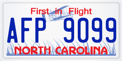 NC license plate AFP9099