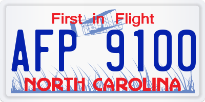 NC license plate AFP9100