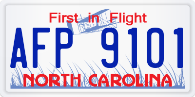 NC license plate AFP9101