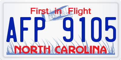 NC license plate AFP9105