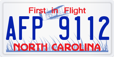 NC license plate AFP9112