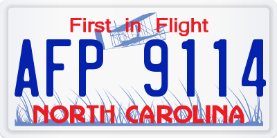 NC license plate AFP9114