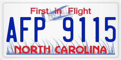 NC license plate AFP9115