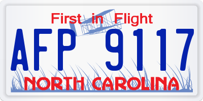NC license plate AFP9117
