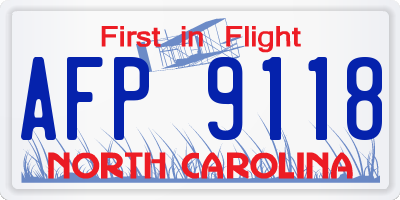 NC license plate AFP9118