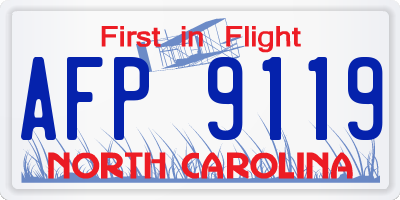 NC license plate AFP9119