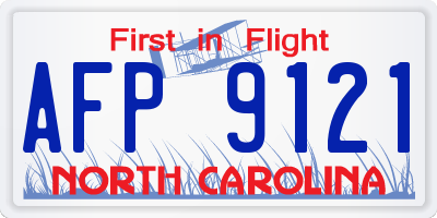 NC license plate AFP9121