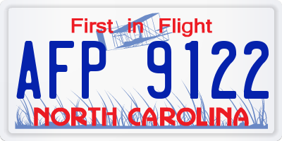 NC license plate AFP9122