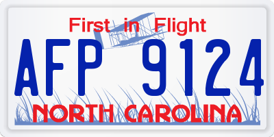 NC license plate AFP9124