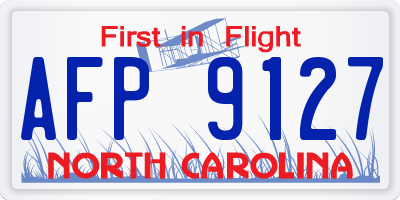 NC license plate AFP9127