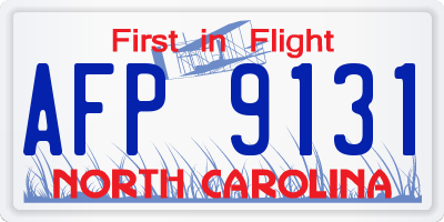 NC license plate AFP9131