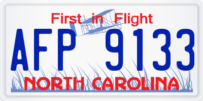 NC license plate AFP9133