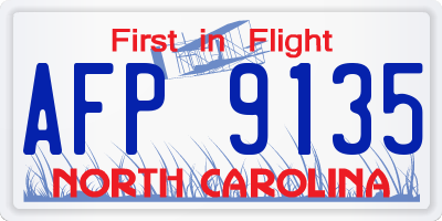 NC license plate AFP9135