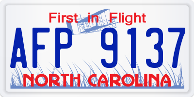 NC license plate AFP9137