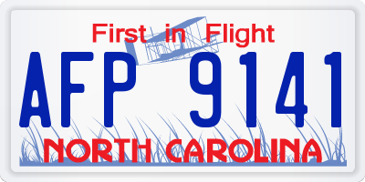 NC license plate AFP9141