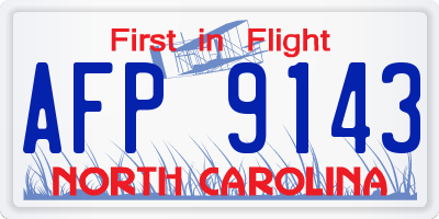 NC license plate AFP9143