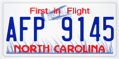 NC license plate AFP9145