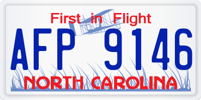 NC license plate AFP9146