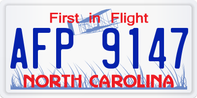 NC license plate AFP9147