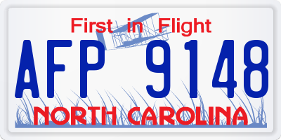 NC license plate AFP9148