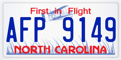 NC license plate AFP9149