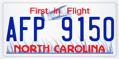 NC license plate AFP9150