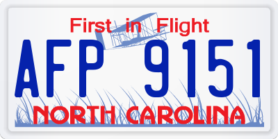 NC license plate AFP9151