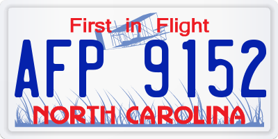 NC license plate AFP9152