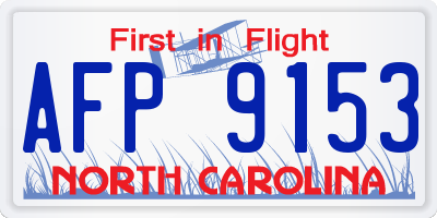 NC license plate AFP9153