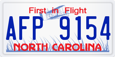 NC license plate AFP9154
