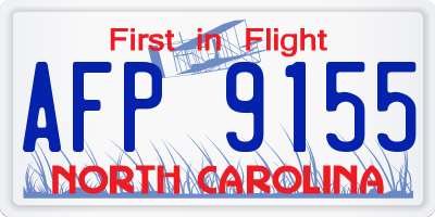 NC license plate AFP9155