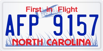 NC license plate AFP9157