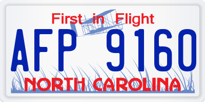 NC license plate AFP9160