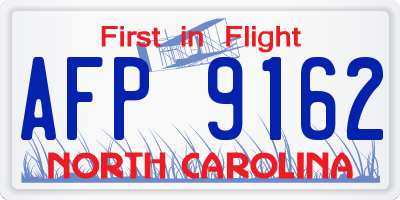 NC license plate AFP9162