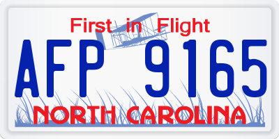 NC license plate AFP9165