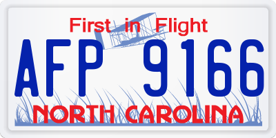 NC license plate AFP9166
