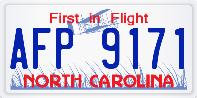 NC license plate AFP9171