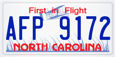 NC license plate AFP9172
