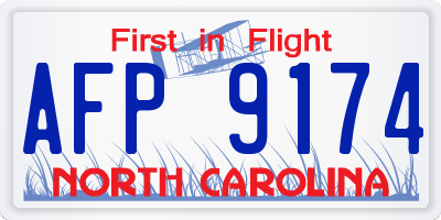 NC license plate AFP9174